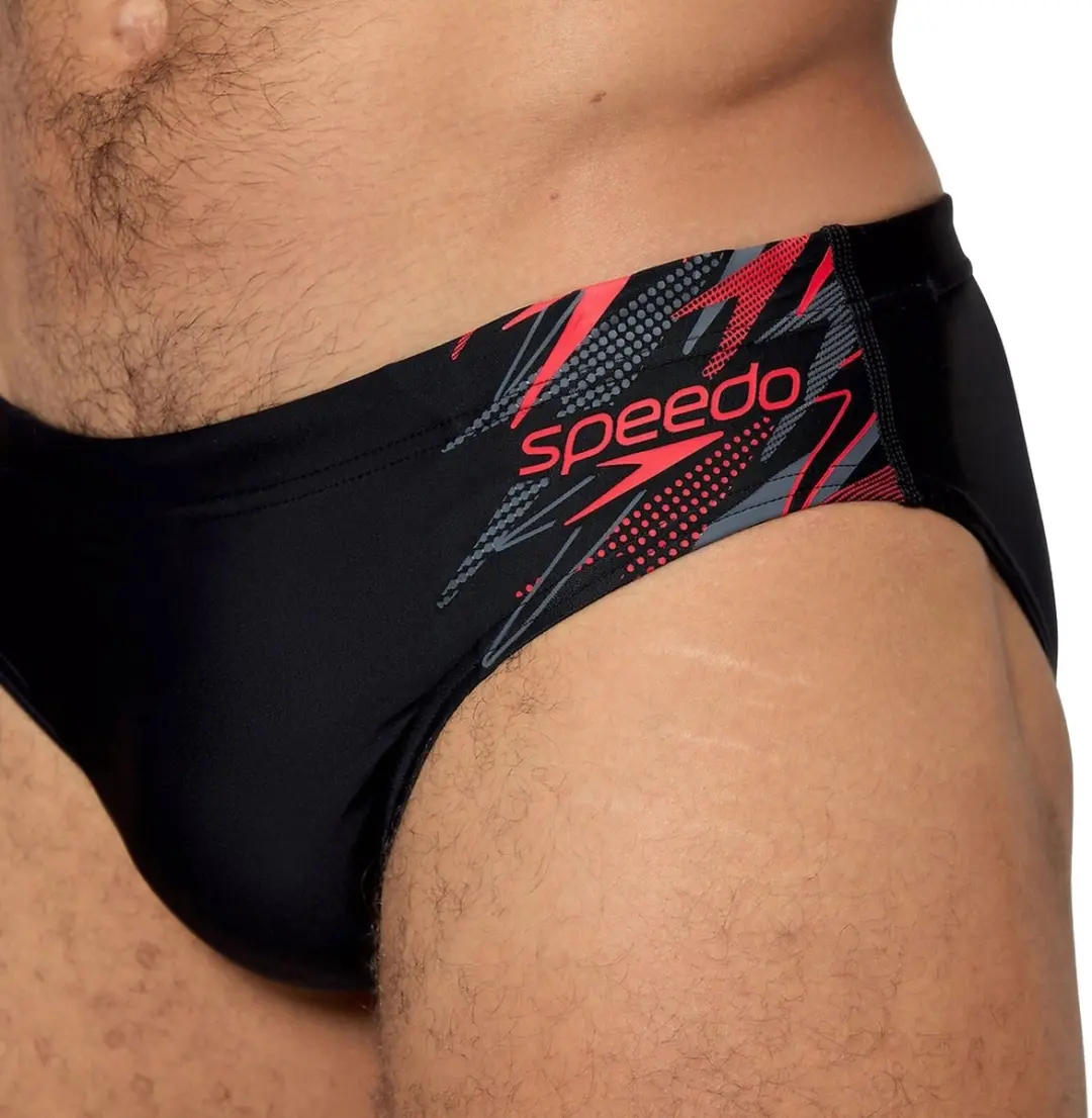 Speedo Medley Logo Zwemslip Heren - XL - Zwart/Rood/Grijs