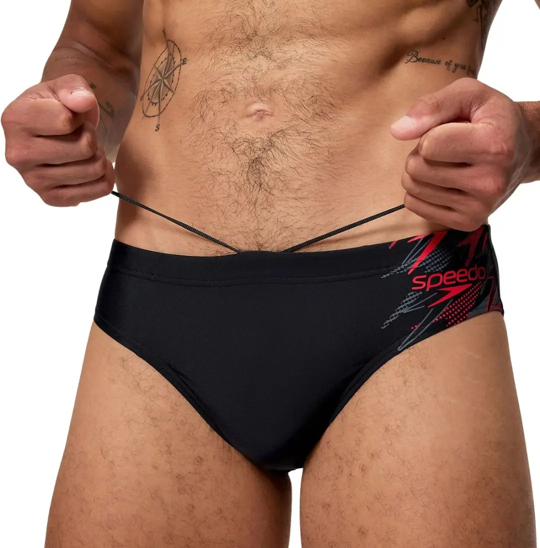 Speedo Medley Logo Zwemslip Heren - XL - Zwart/Rood/Grijs