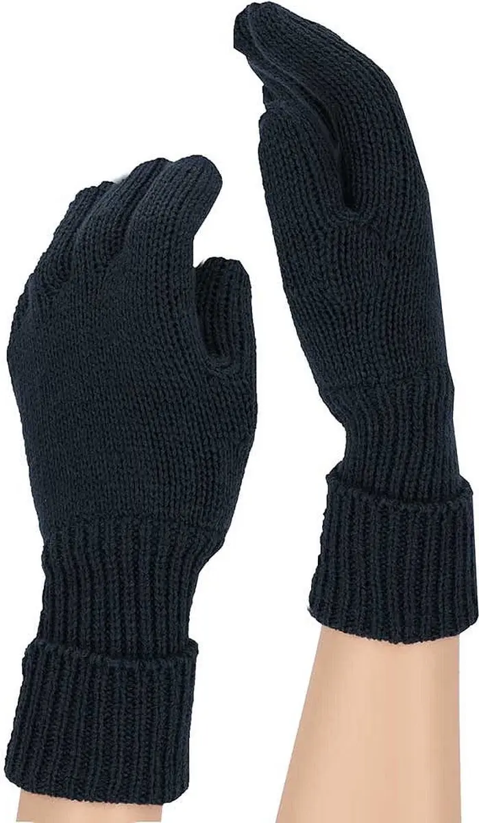 Sarlini Handschoenen Jongens Ribbed Midden Grijs - 8 t/m 12 jaar