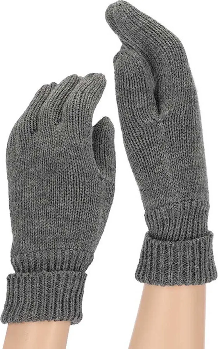 Sarlini Handschoenen Jongens Ribbed Midden Grijs - 8 t/m 12 jaar