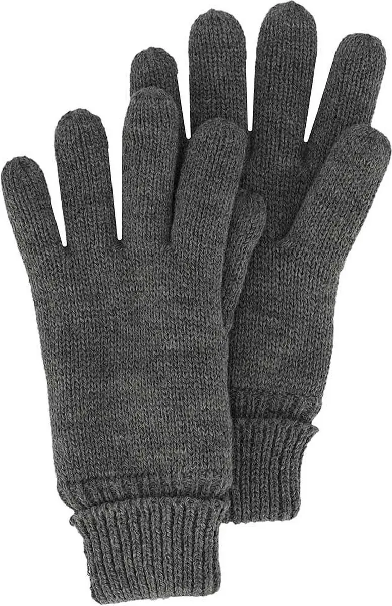 Sarlini Handschoenen Jongens Ribbed Midden Grijs - 8 t/m 12 jaar