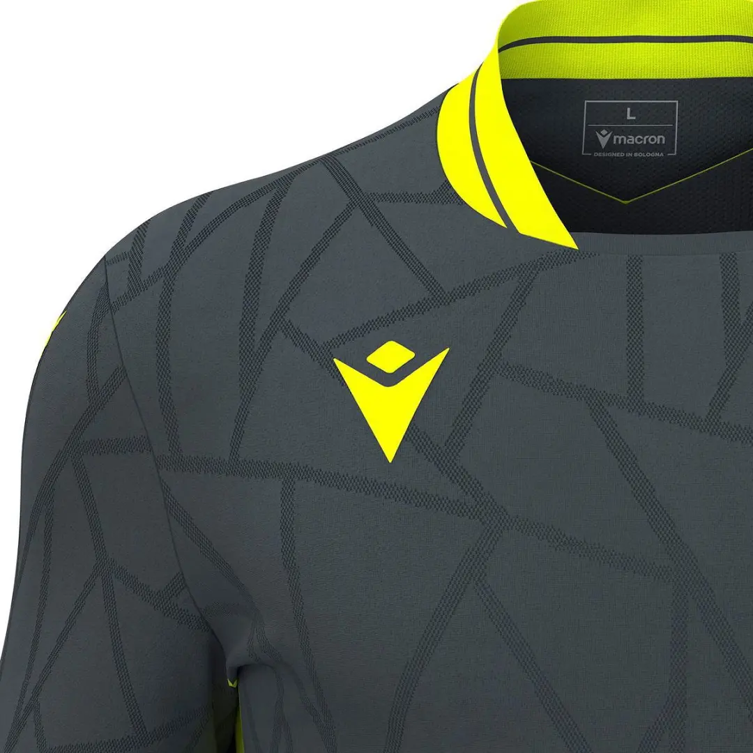 Macron Cerberus Shirt Heren - M - Antraciet/Fluogeel