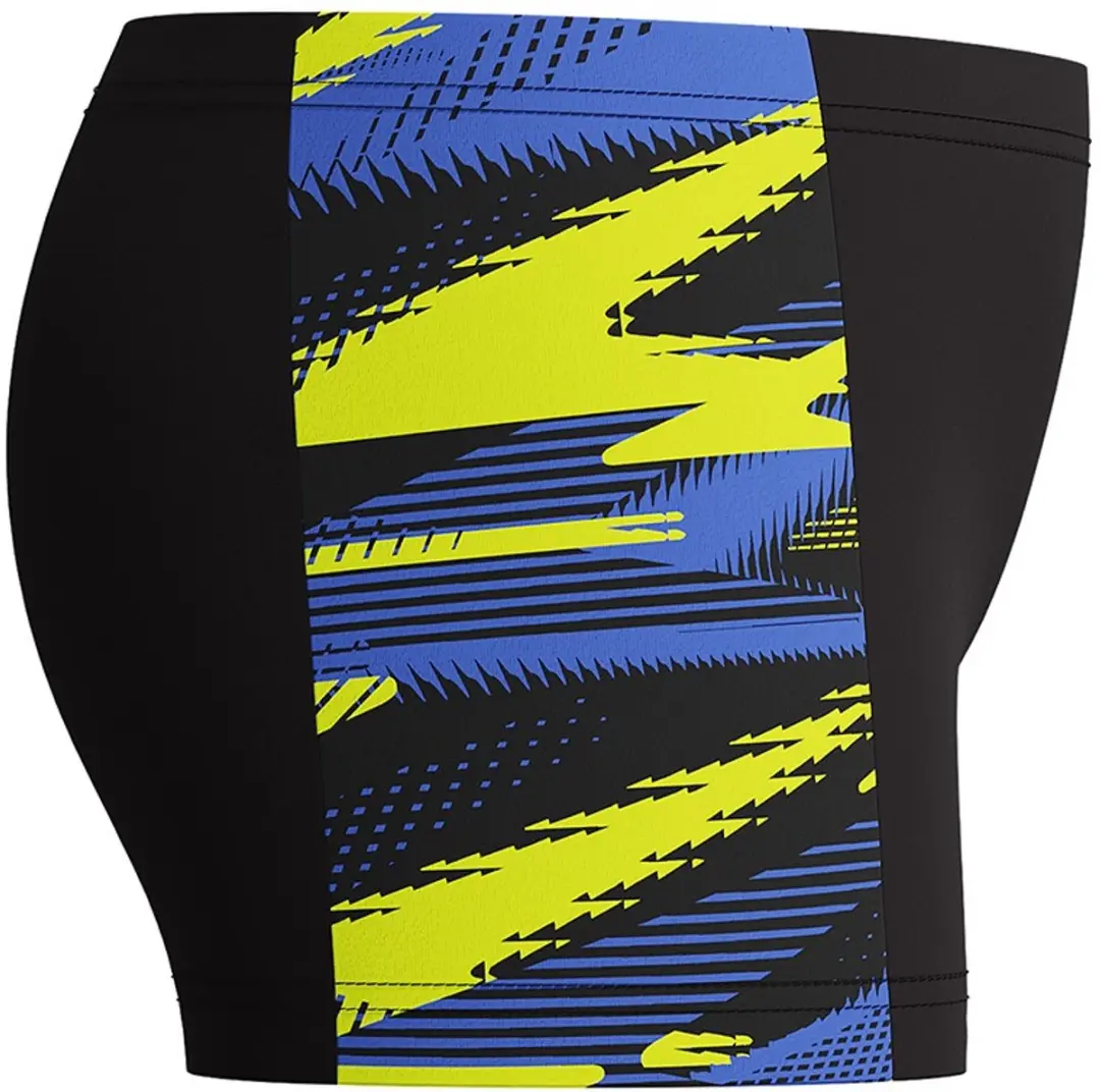 Speedo ECO Hyperboom Panel Zwemboxer Jongens 140 - Zwart/Geel/Blauw