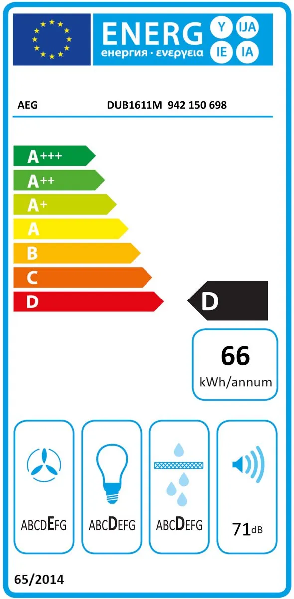 AEG DUB2610W Onderbouw Afzuigkap - 240 m³/u