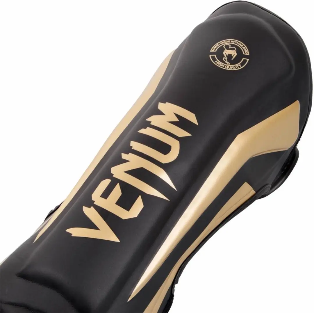 Venum Elite Kickboks Scheenbeschermers - Zwart/Goud M