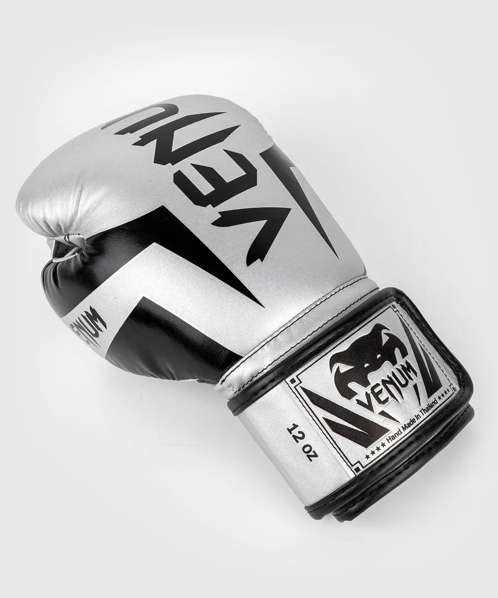 Venum Elite Bokshandschoenen 10 OZ - Zilver/Zwart - afbeelding 6 van 6