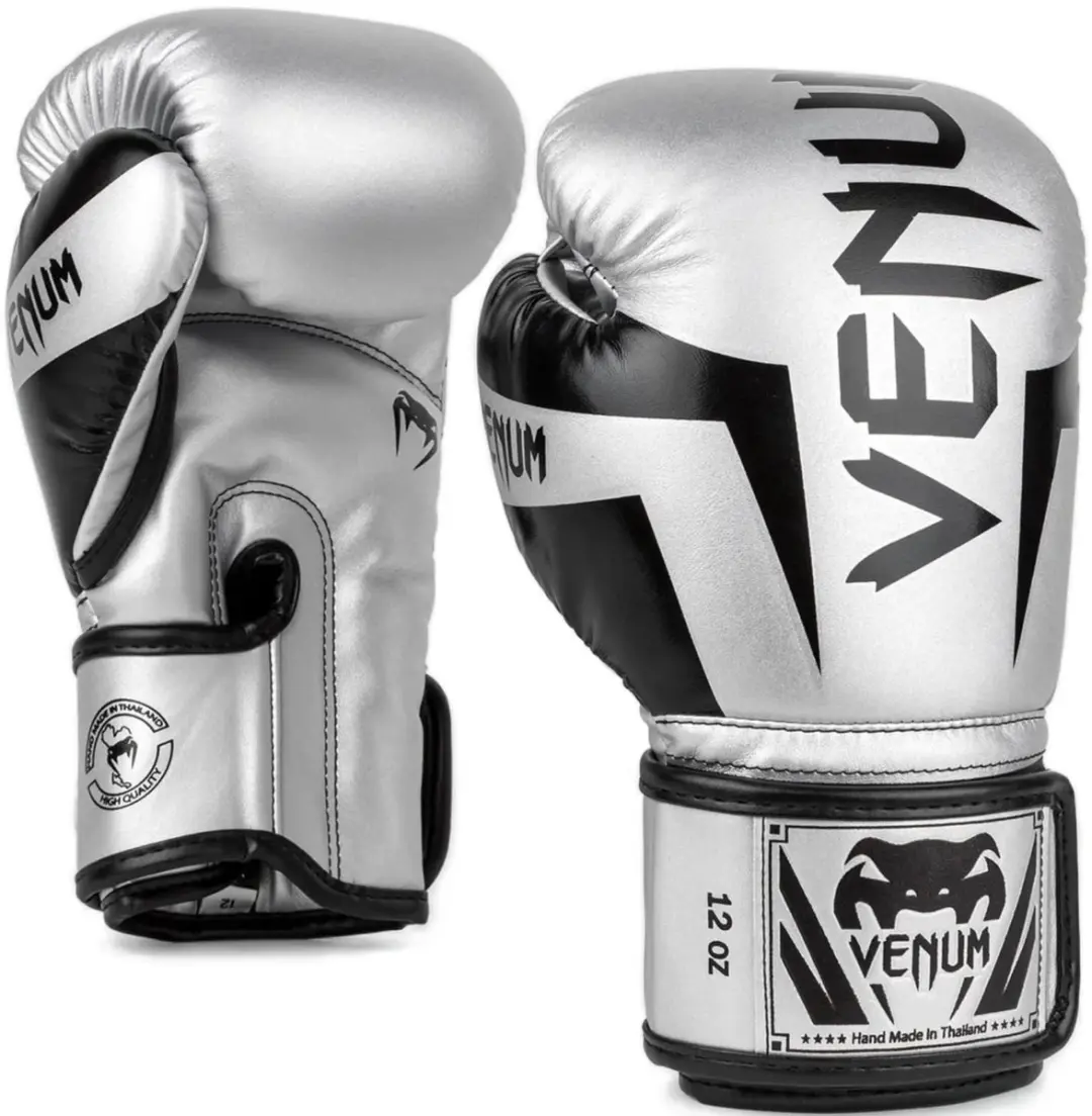 Venum Elite Bokshandschoenen Microfiber Zilver Zwart