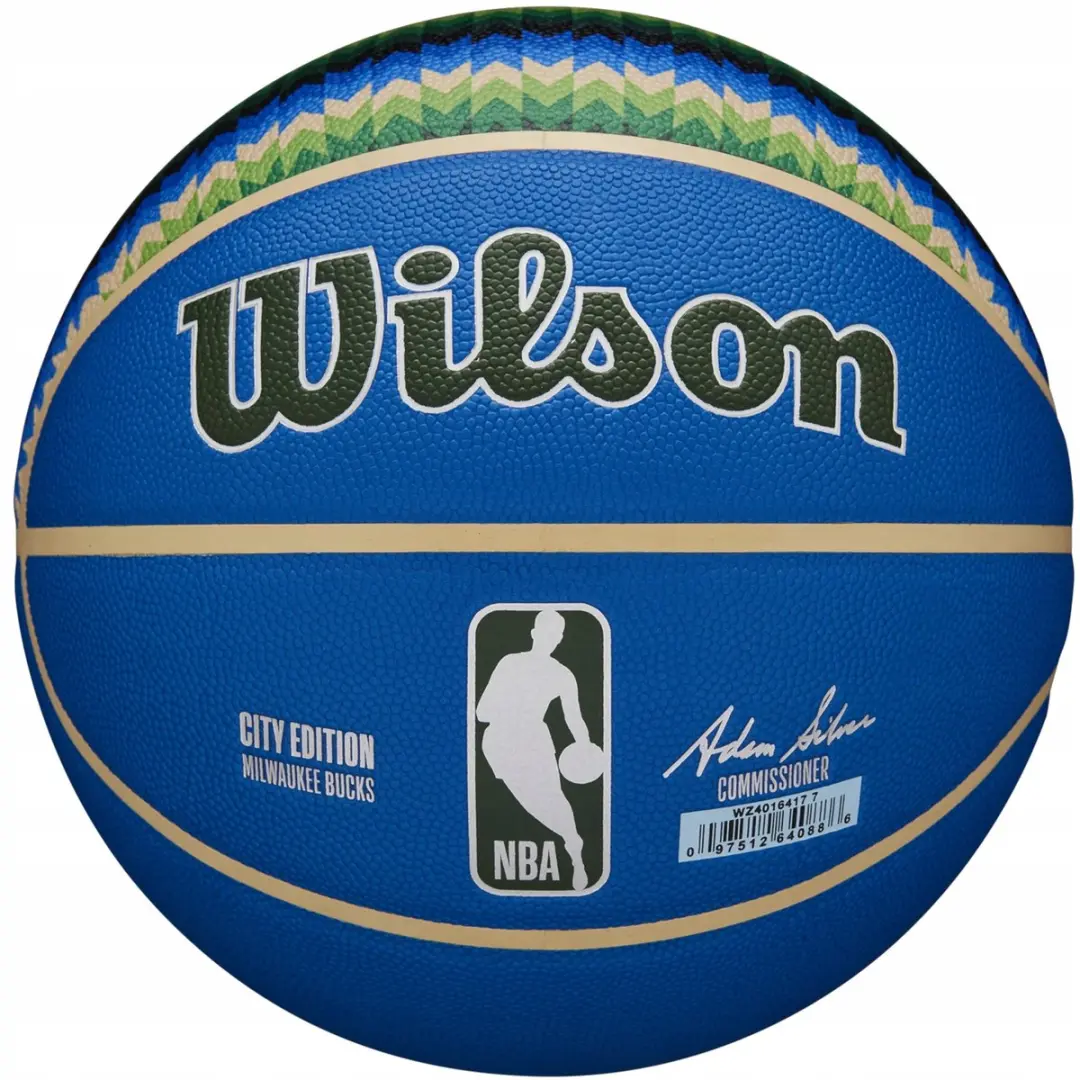 Wilson NBA Milwaukee Bucks Basketbal Maat 5 - Blauw