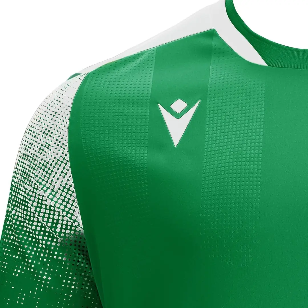 Macron Alioth Kinder Shirt Korte Mouw - 11-12 Y Groen/Wit