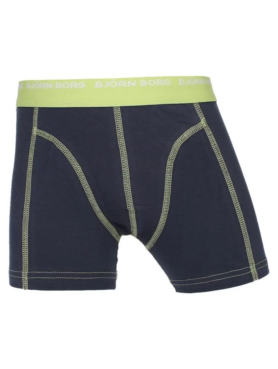 Björn Borg Jongens Contrast Boxershorts 134 - Blauw/Lime