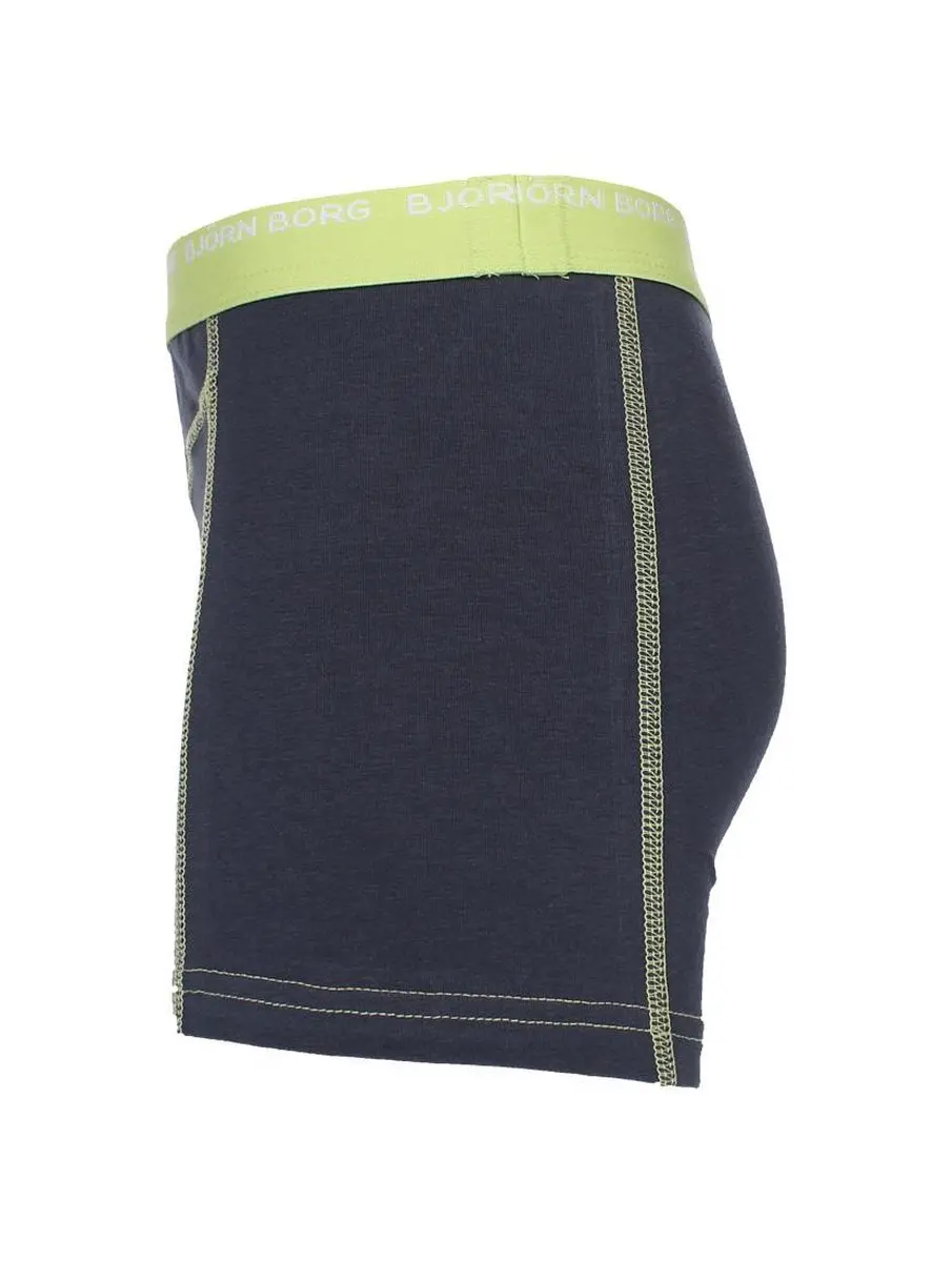 Björn Borg Jongens Contrast Boxershorts 134 - Blauw/Lime