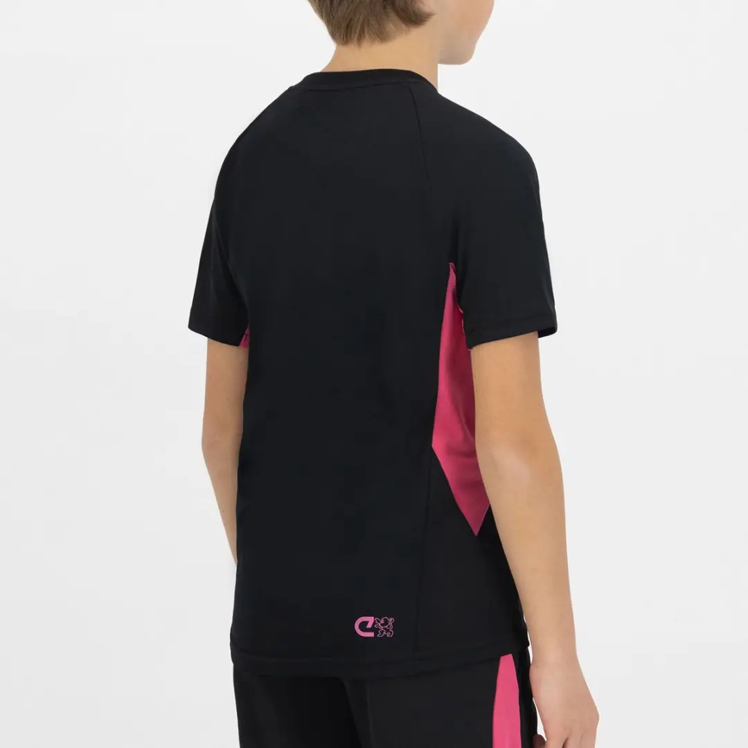 Cruyff Turn Tech Shirt Junior 140 - Zwart Roze