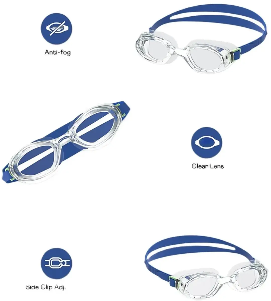 Speedo Junior Futura Hydrospex Zwembril - Clear/Blauw