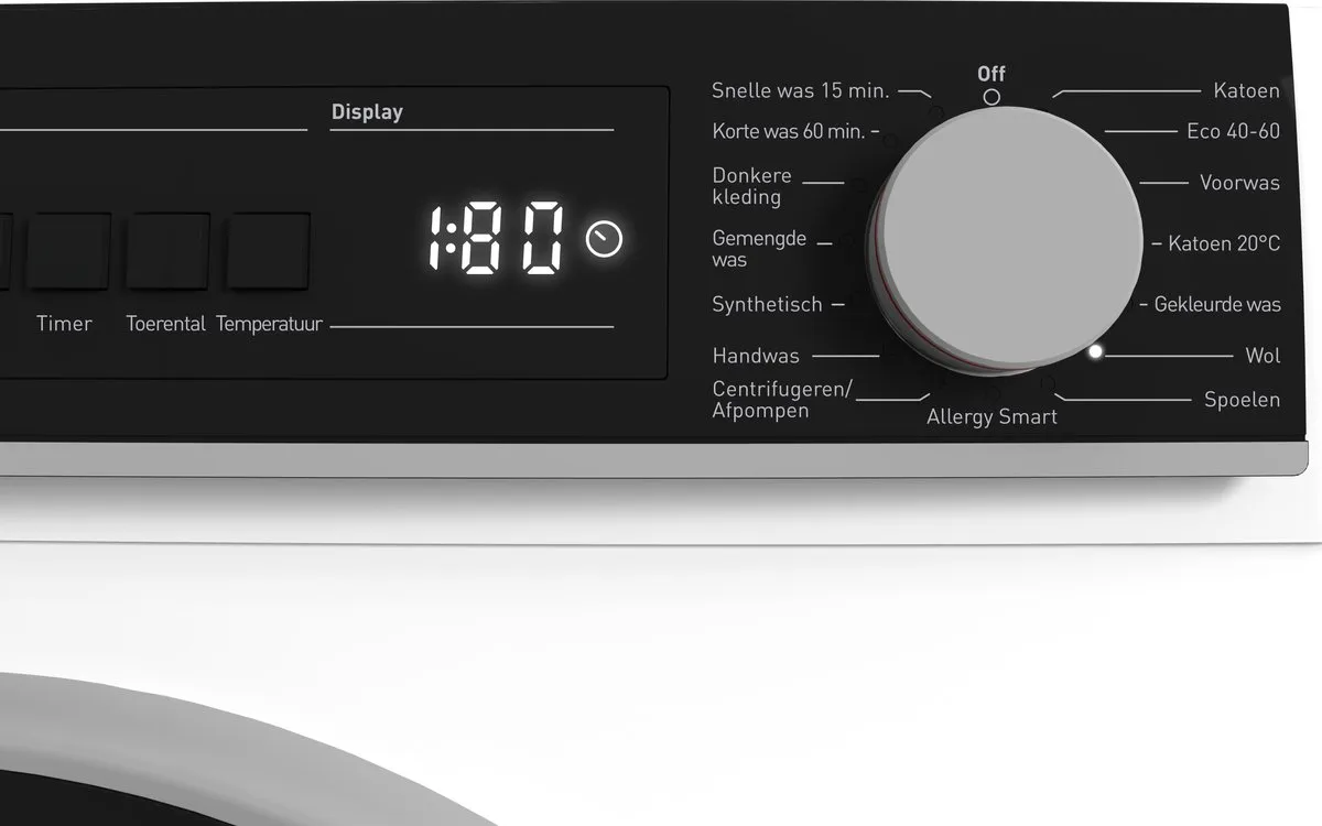 Sharp ES-NFB914AWNA-BX Wasmachine 9kg - 1330 RPM - Wit - afbeelding 6 van 6
