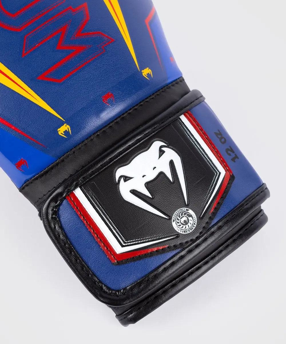 Venum Elite Evo Muay Thai Bokshandschoenen 10 oz - Blauw Geel - afbeelding 6 van 6