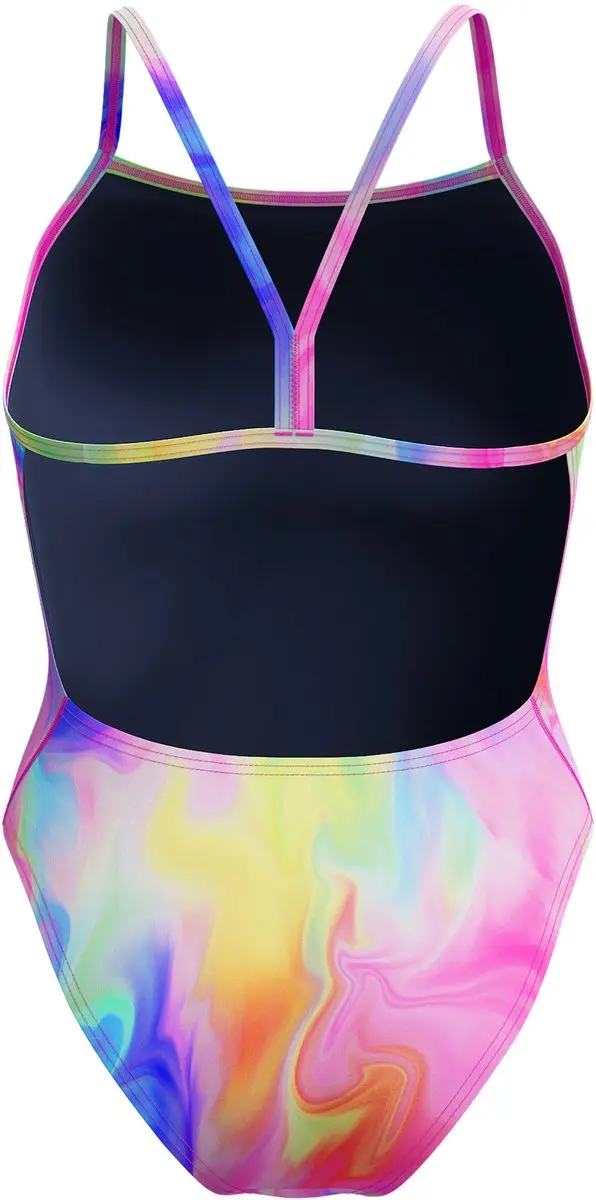 Speedo Badpak Printed V-Back 40 - Blauw/Rozem