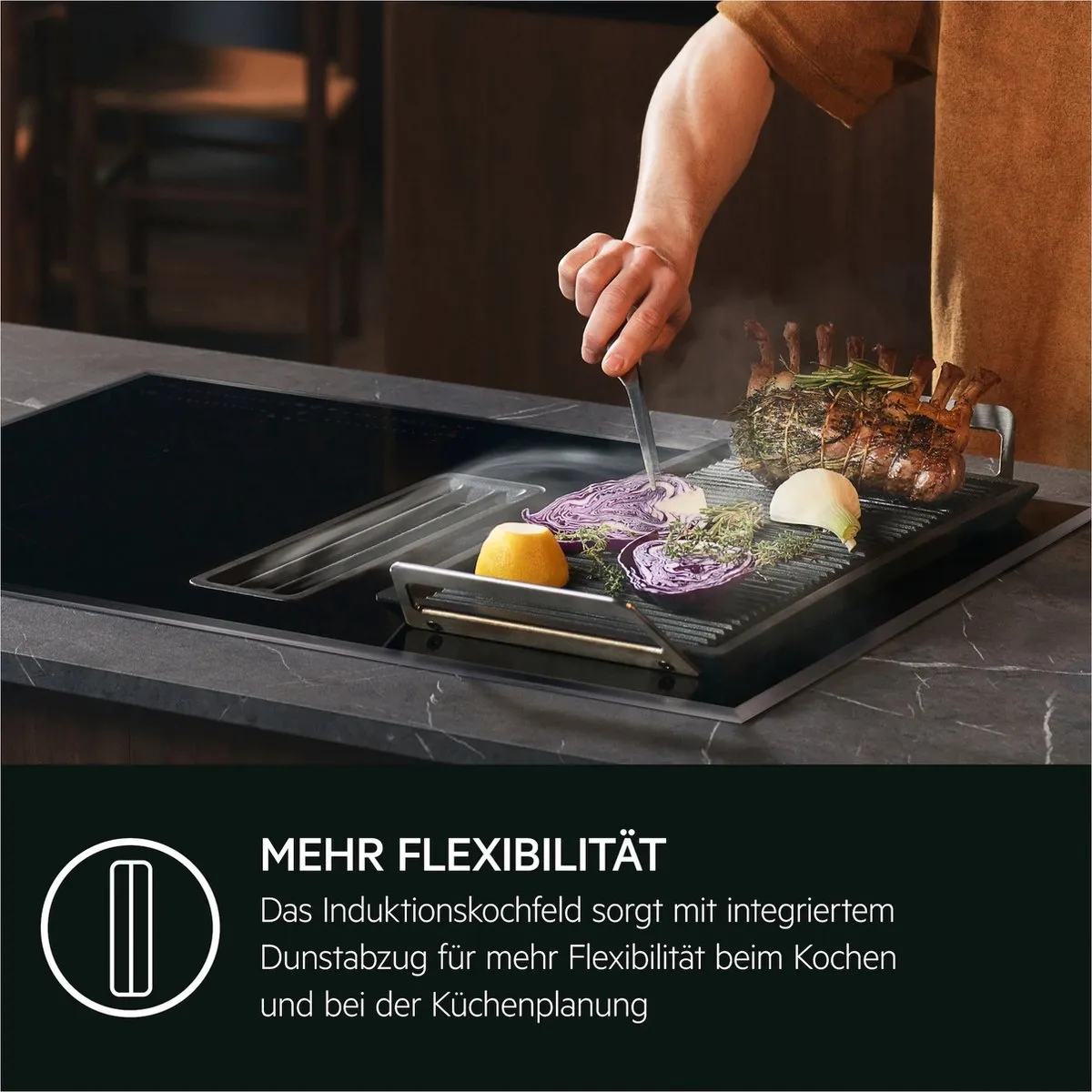 AEG COLI84COXB Inductiekookplaat met Afzuiging - 4 Zones - Zwart