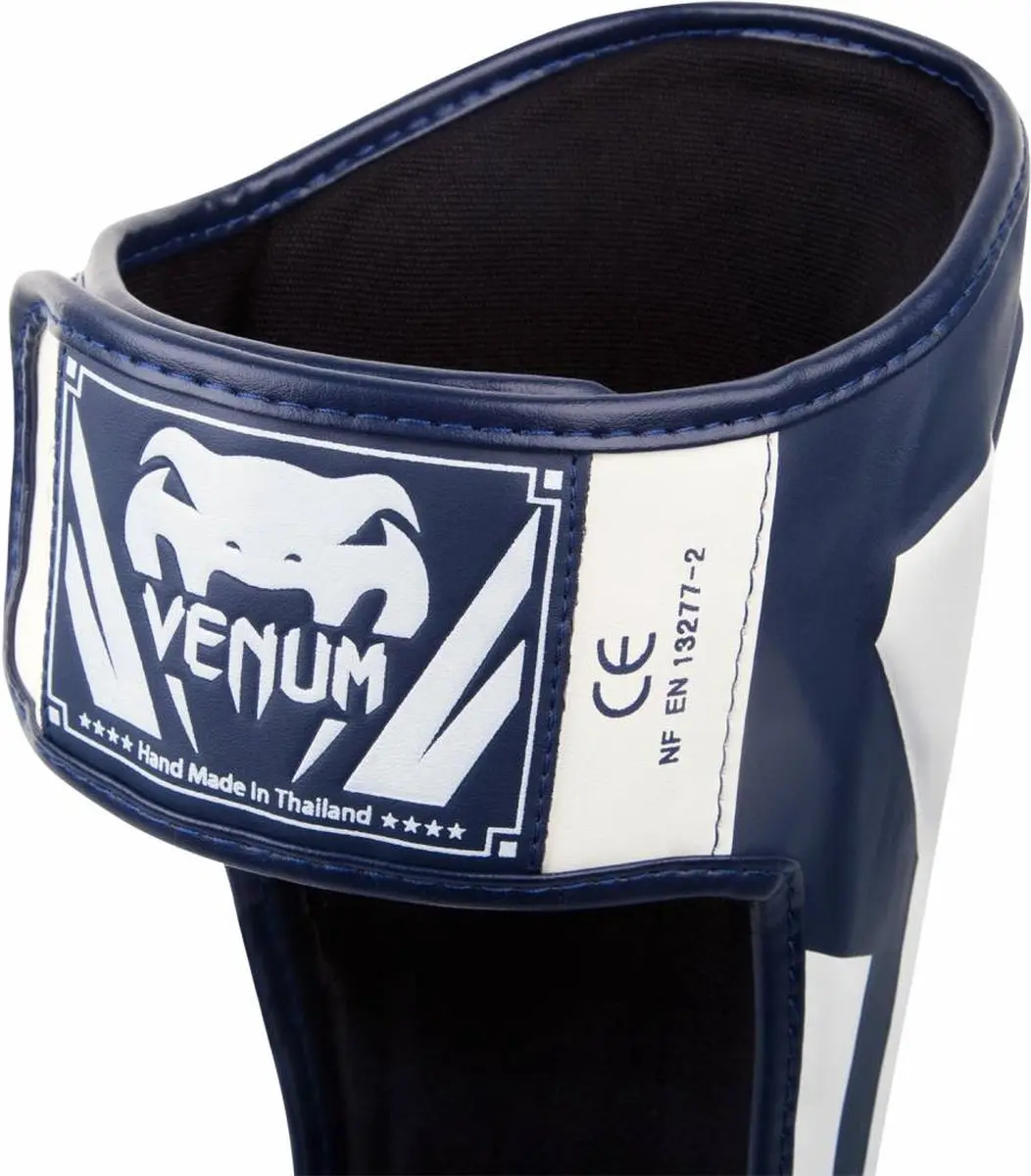 Venum Elite Kickboks Scheenbeschermers M - Navy Blauw/Wit