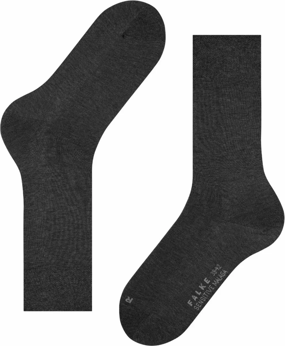 Falke Sensitive Malaga Sokken 14646 - Anthracite Mel - 43-46