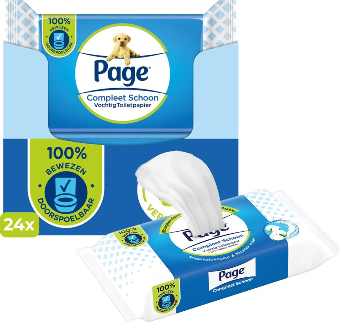 Page Vochtig Toiletpapier Compleet Schoon