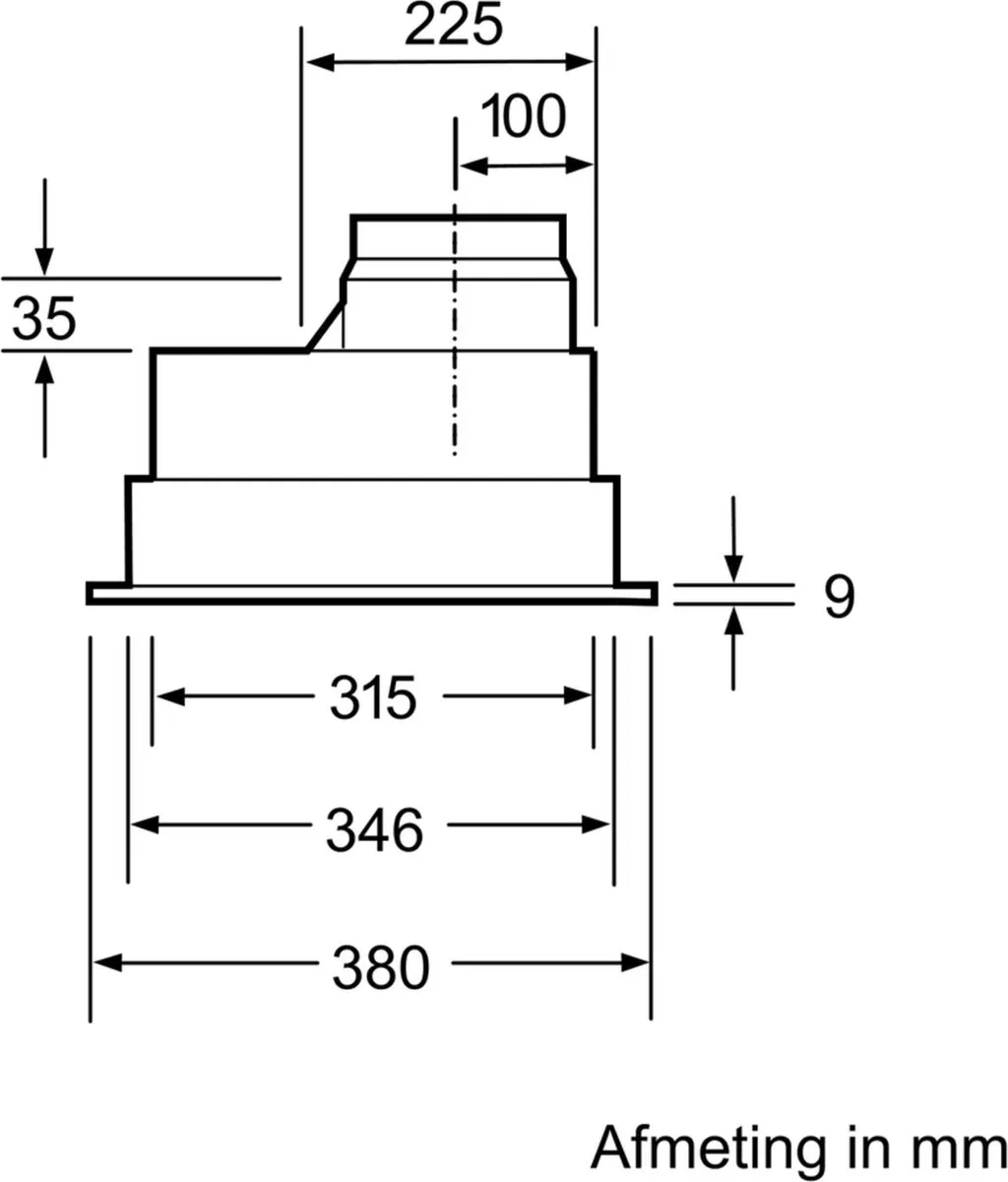 Bosch DHL555BL Inbouw Afzuigkap - 363 m³/u - 2 Motor - 4 standen