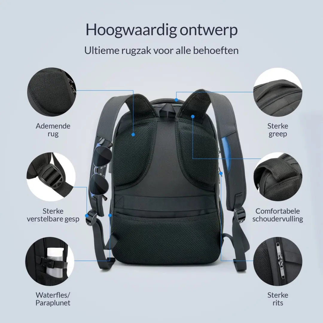 Nohrd Laptop Rugzak 15.6" - 30L - Mat Zwart
