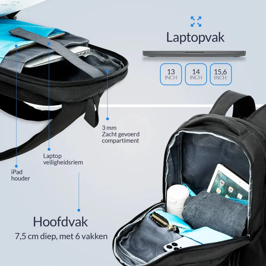 Nohrd Laptop Rugzak 15.6" - 30L - Mat Zwart