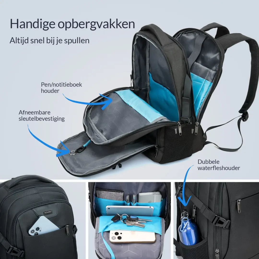 Nohrd Laptop Rugzak 15.6" - 30L - Mat Zwart