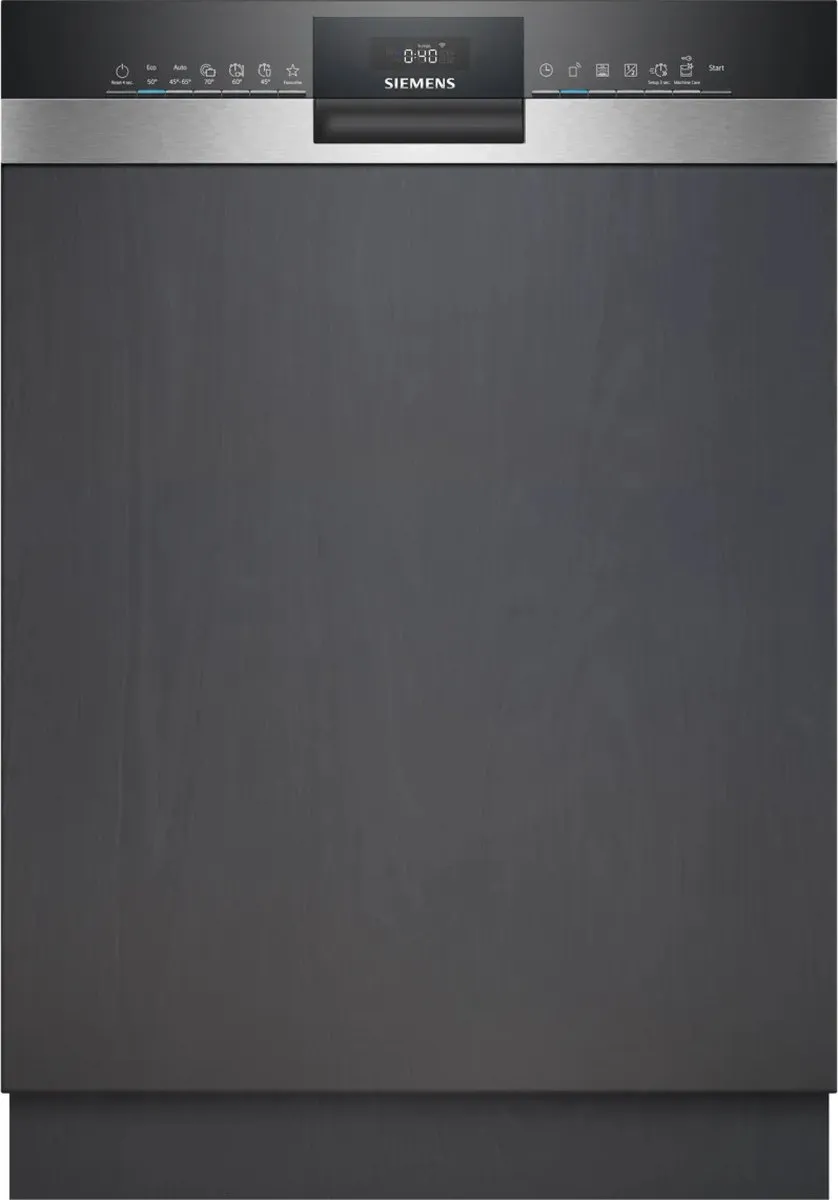 Siemens SN53ES22AE - iQ300 -Vaatwaaser- Semi-geïntegreerde vaatwasser - 60 cm - Energielabel A - varioSpeed ​​Plus: Tot drie keer sneller afwassen droog - Home Connect