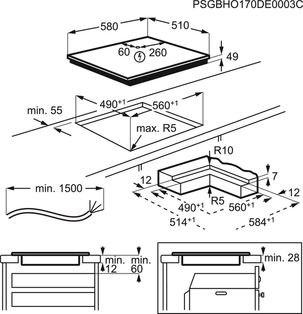 AEG IKE64450IB Inbouw Inductiekookplaat 4 Zones - Zwart