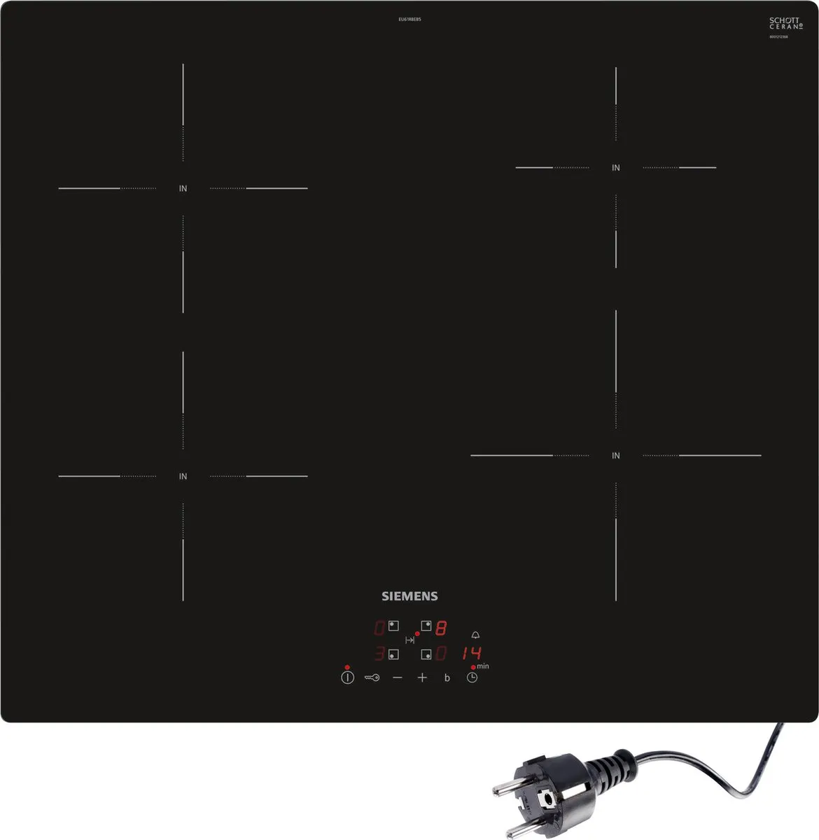 Siemens iQ100 EU61RBEB5D Inbouw Inductiekookplaat 60cm - Zwart