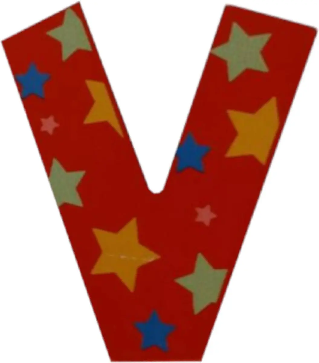BIGJIGS Decoratieletter V Hout 7cm Rood