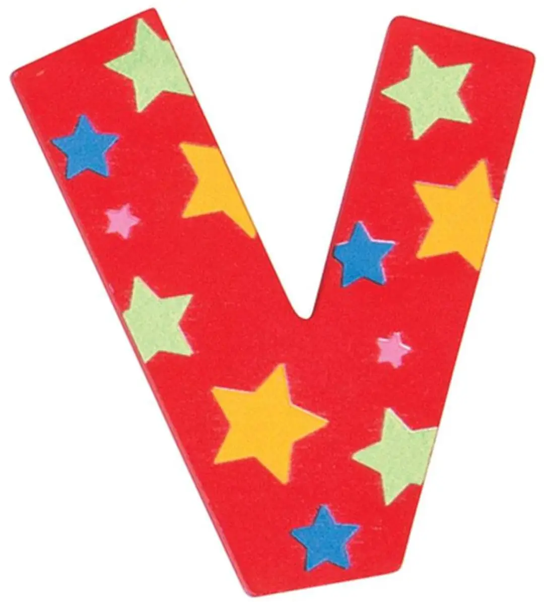 BIGJIGS Decoratieletter V Hout 7cm Rood
