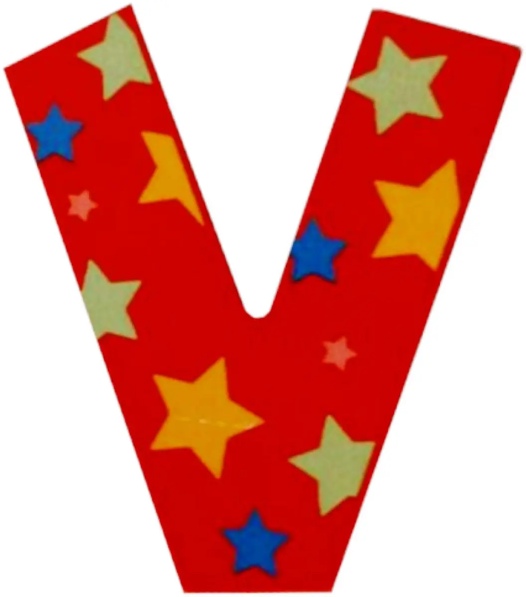 BIGJIGS Decoratieletter V Hout 7cm Rood