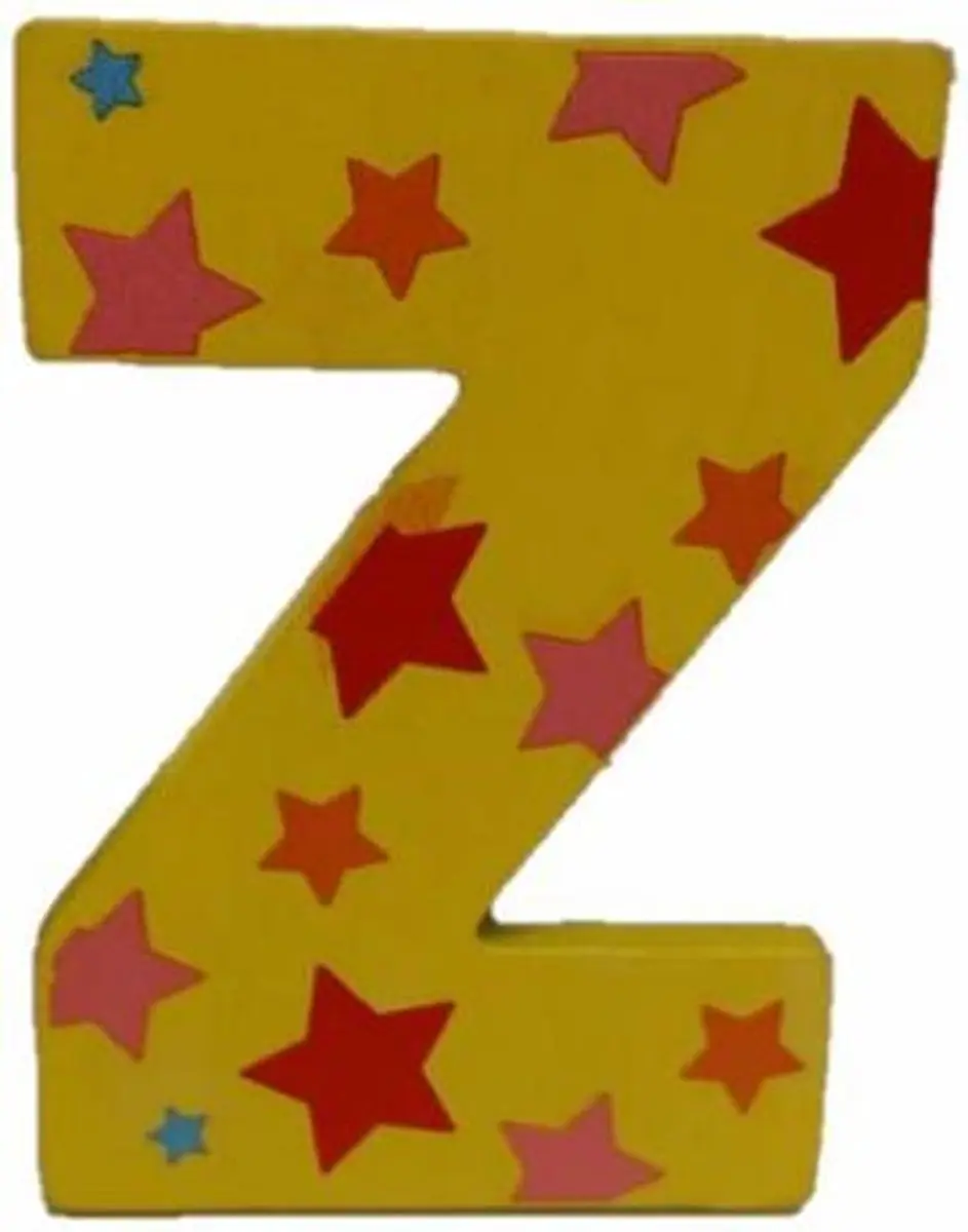 BIGJIGS Decoratieletter Z - Hout 7cm - Geel