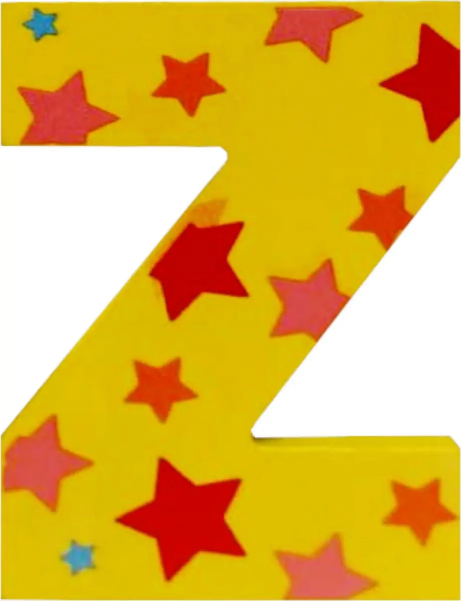 BIGJIGS Decoratieletter Z - Hout 7cm - Geel