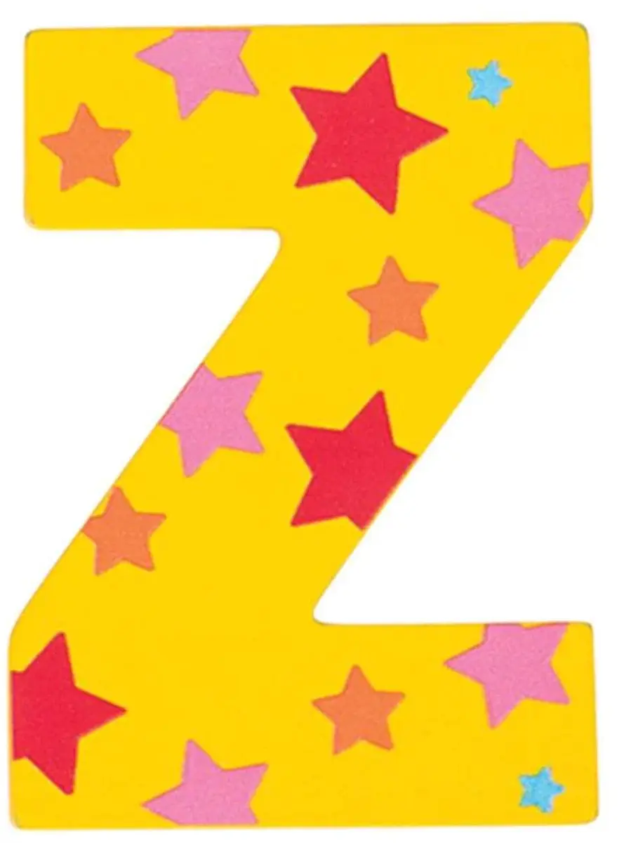 BIGJIGS Decoratieletter Z - Hout 7cm - Geel