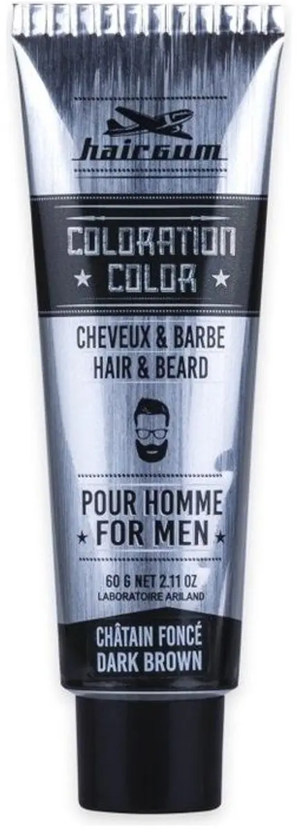 Hairgum Hair&Beard Colour Donkerbruin 60g
