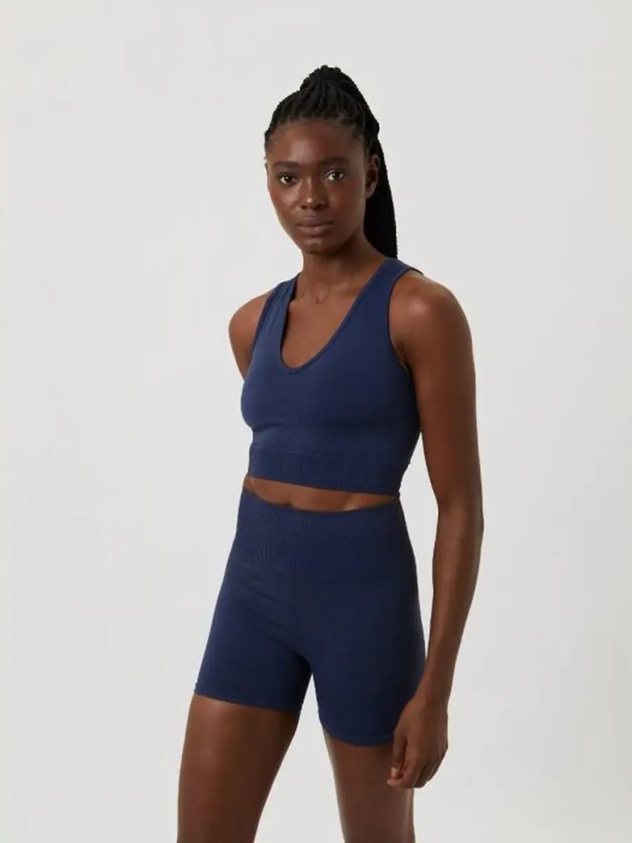 Björn Borg Dames Seamless Sporttop - Blauw M/L