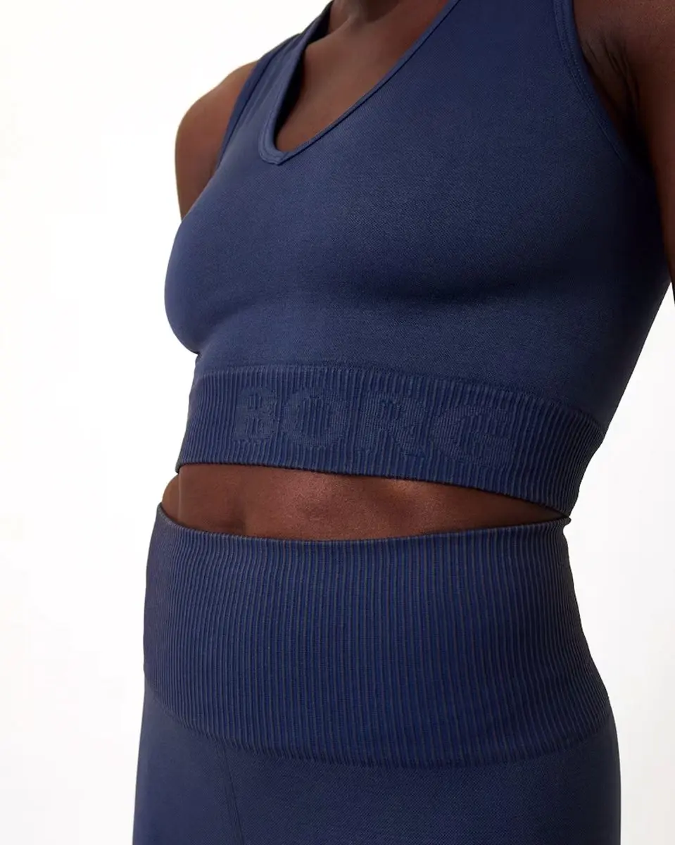 Björn Borg Dames Seamless Sporttop - Blauw M/L