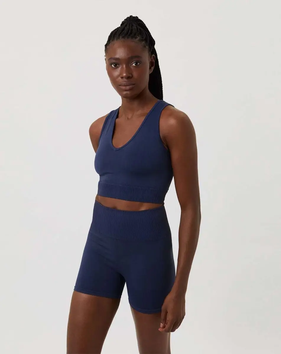 Björn Borg Dames Seamless Sporttop - Blauw M/L