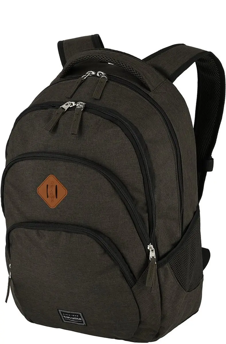 Travelite Basic Backpack 22L - 7 Vakken - Laptop 12" - Grijs