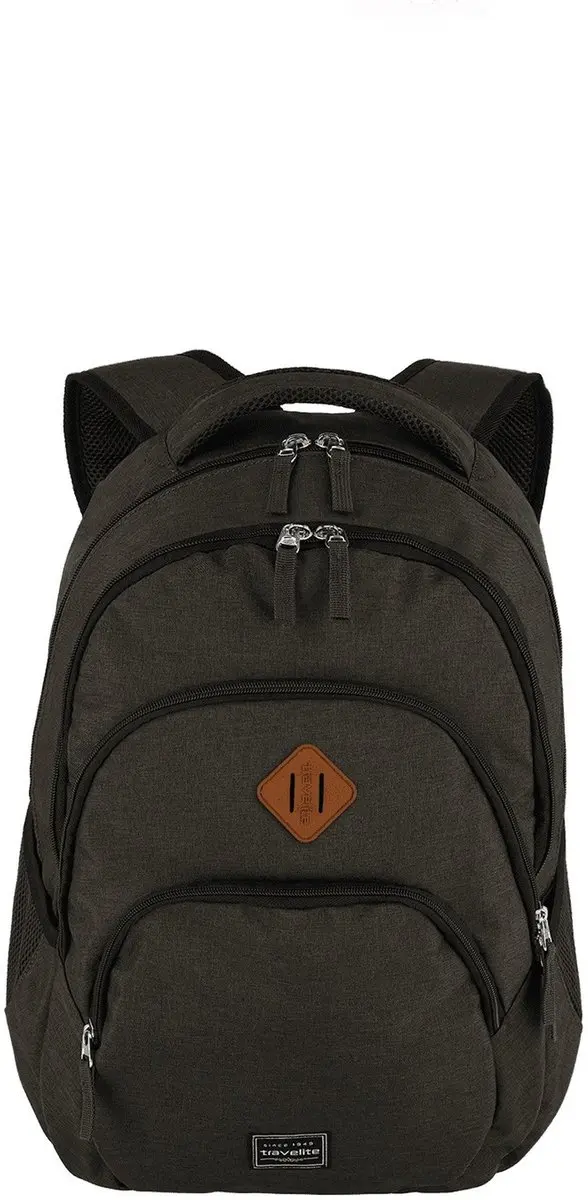 Travelite Basic Backpack 22L - 7 Vakken - Laptop 12" - Grijs