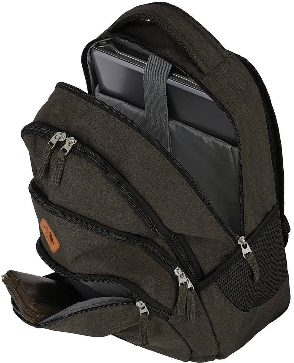 Travelite Basic Backpack 22L - 7 Vakken - Laptop 12" - Grijs - afbeelding 6 van 6