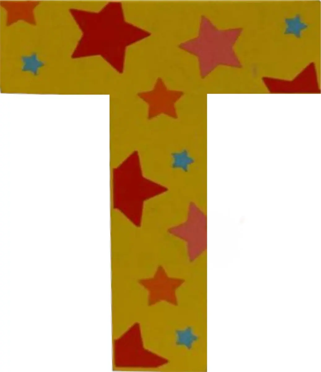 BIGJIGS Decoratieletter T Hout 7cm Geel