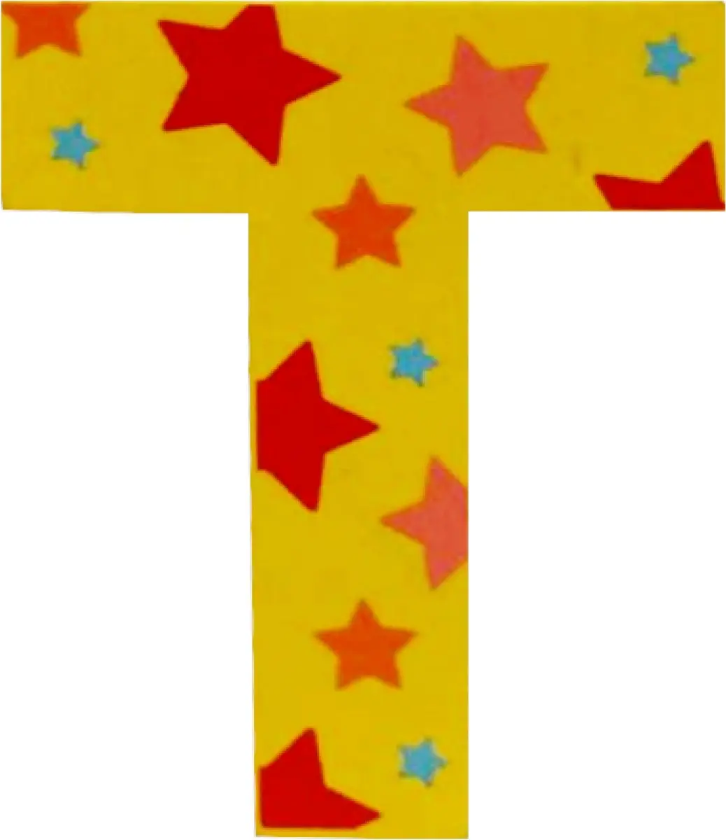 BIGJIGS Decoratieletter T Hout 7cm Geel