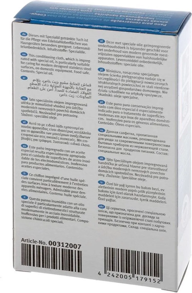 Bosch Onderhoudsdoekjes RVS 5 Stuks - 312007