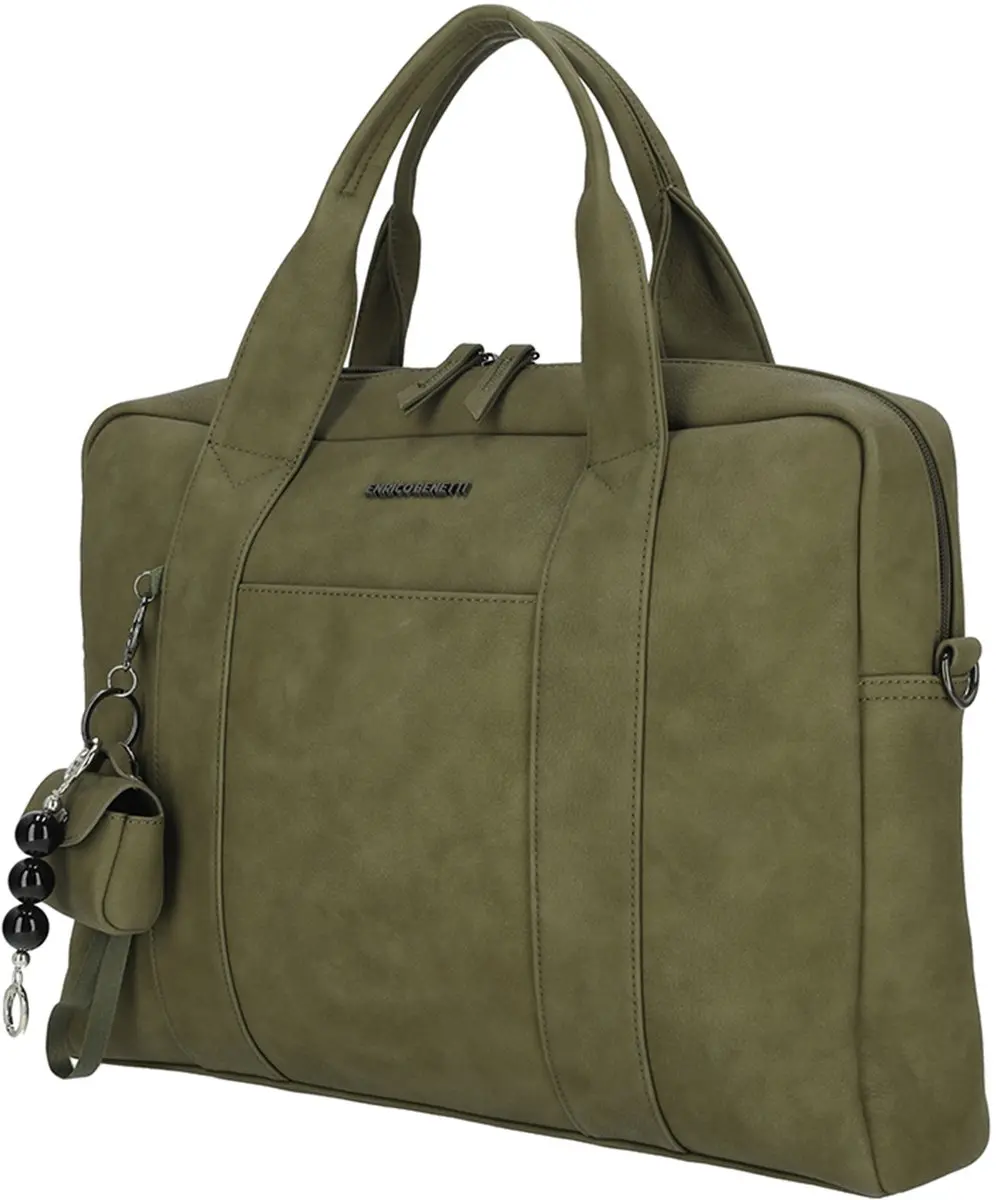 Enrico Benetti Taylor Handtas 15 inch Laptoptas - Olijfgroen