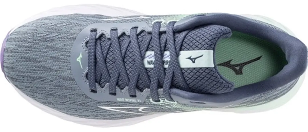Mizuno Wave Inspire 21 Dames Hardloopschoenen 37 - Tradewinds/Wit/Neo Mint - afbeelding 6 van 6