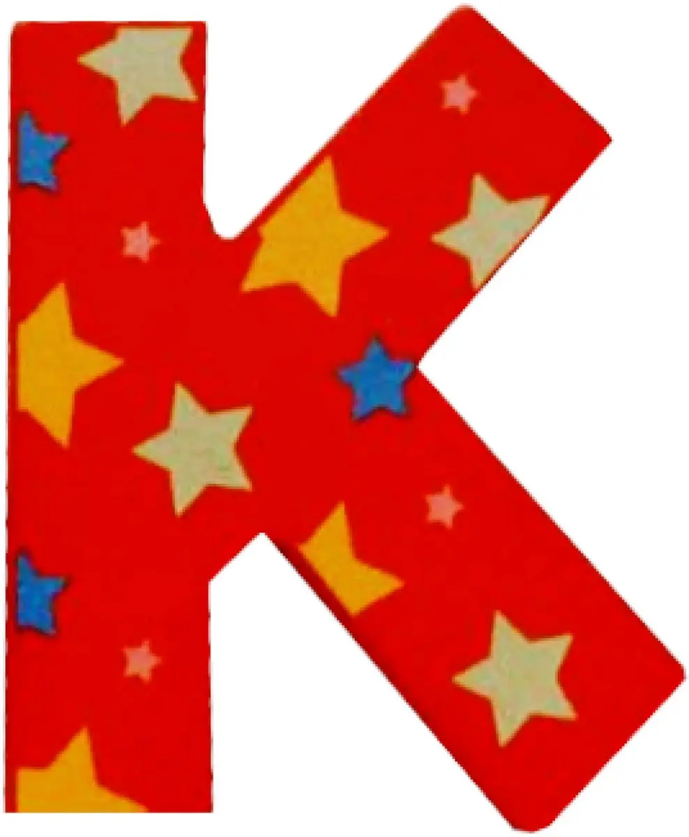 BIGJIGS Decoratieletter K Hout 7cm Rood